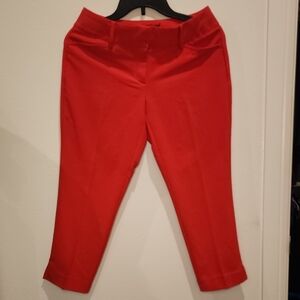 New York & Company Red Cropped Dress Pants